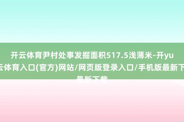 开云体育尹村处事发掘面积517.5浅薄米-开yun云体育入口(官方)网站/网页版登录入口/手机版最新下载