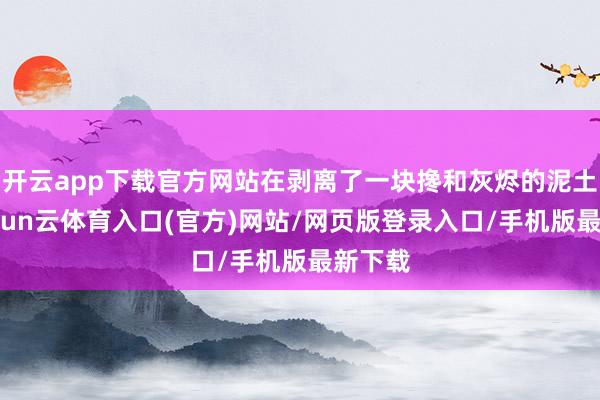 开云app下载官方网站在剥离了一块搀和灰烬的泥土后-开yun云体育入口(官方)网站/网页版登录入口/手机版最新下载