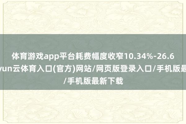 体育游戏app平台耗费幅度收窄10.34%-26.64%-开yun云体育入口(官方)网站/网页版登录入口/手机版最新下载