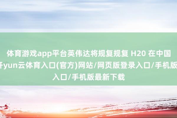 体育游戏app平台英伟达将规复规复 H20 在中国的销售-开yun云体育入口(官方)网站/网页版登录入口/手机版最新下载