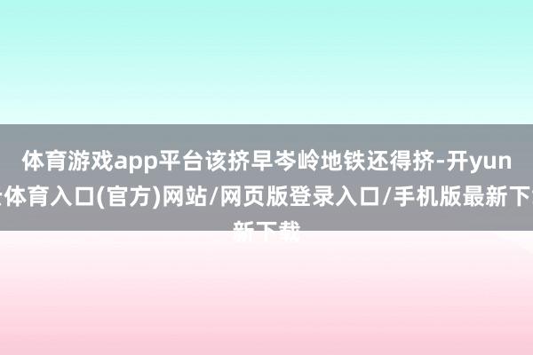 体育游戏app平台该挤早岑岭地铁还得挤-开yun云体育入口(官方)网站/网页版登录入口/手机版最新下载