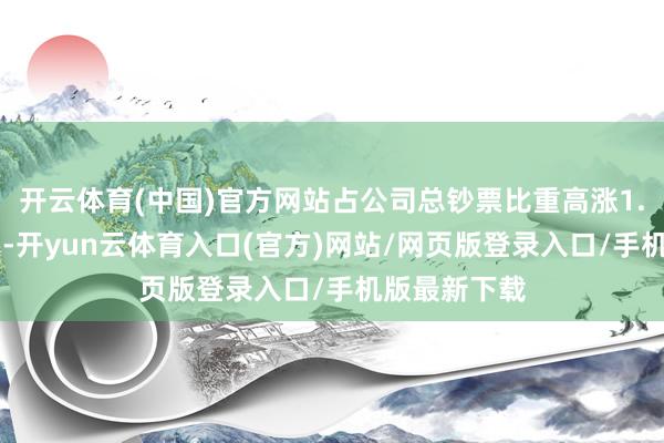 开云体育(中国)官方网站占公司总钞票比重高涨1.74个百分点-开yun云体育入口(官方)网站/网页版登录入口/手机版最新下载